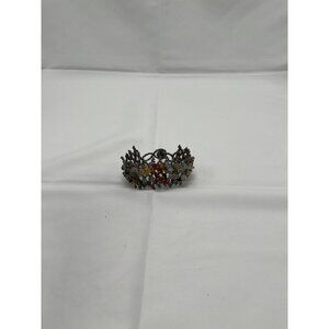 Bracelet With Multiple Different Crystals On Accordion Style Bracelet